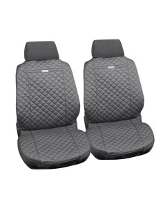 Coppia coprisedili fodere auto anteriori Ziga in cotone trapuntato grigio