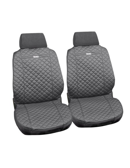 Coppia coprisedili fodere auto anteriori Ziga in cotone trapuntato grigio