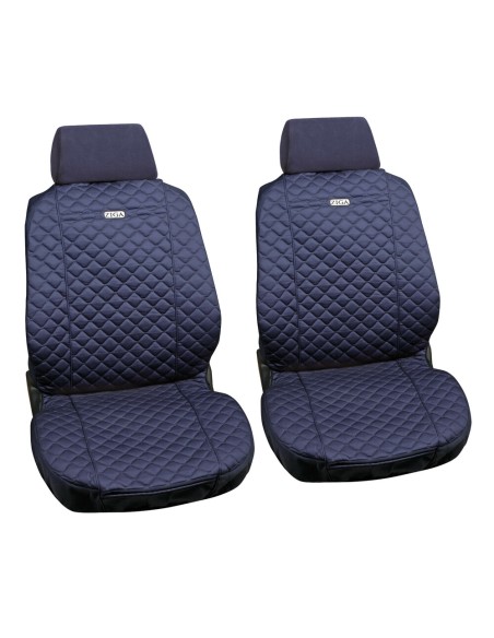 Coppia coprisedili fodere auto anteriori Ziga in cotone trapuntato blu