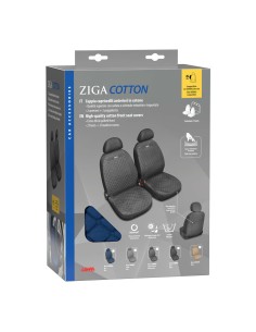 Coppia coprisedili fodere auto anteriori Ziga in cotone trapuntato blu 2