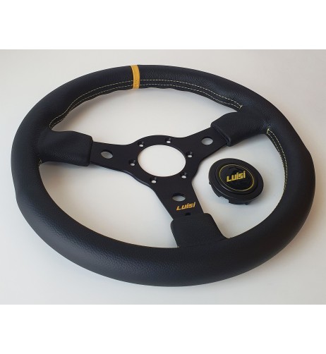 Volante universale Luisi Racing Corsa 350mm in pelle nera