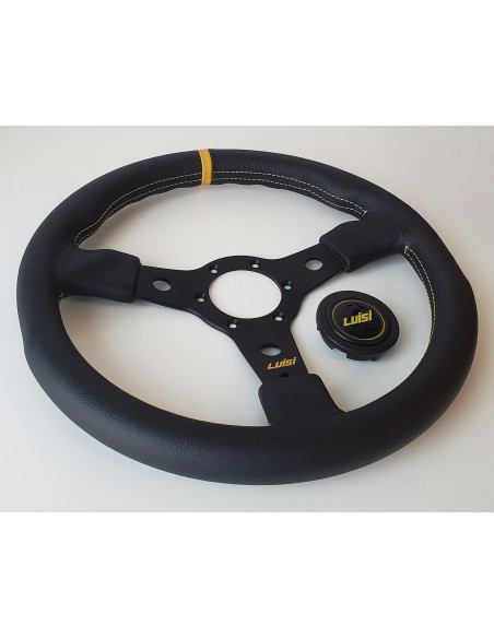 Volante universale Luisi Racing Corsa 350mm in pelle nera
