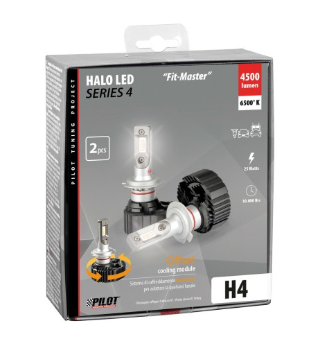 Kit di conversione a LED Halo Led Fit Master 2pz lampada H4 25W 4500lm