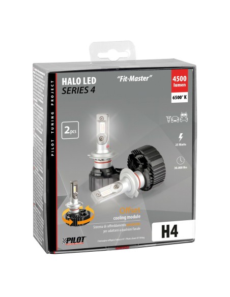 Kit di conversione a LED Halo Led Fit Master 2pz lampada H4 25W 4500lm