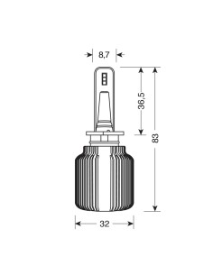Kit di conversione a LED Halo Led Blade 2pz lampada H1 9 32V 16W 6500K 2