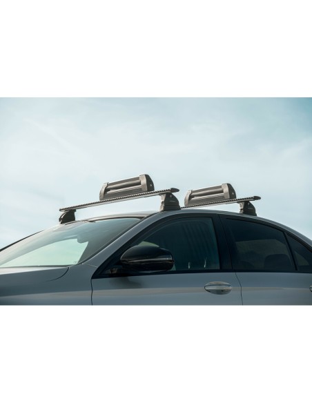 Portasci e Snowboard NK 40 in alluminio nero per barre 4 sci o 2 snow