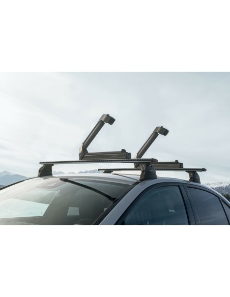 Portasci e Snowboard NK 40 in alluminio nero per barre 4 sci o 2 snow