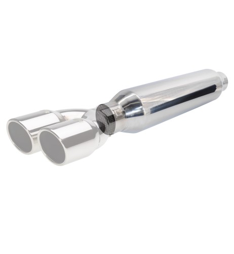 Silenziatore universale inox lucido uscita rotonda ESR3 460mm