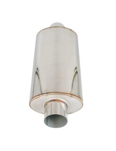 Silenziatore universale inox grezzo uscita rotonda dritta 400mm ESR10 2