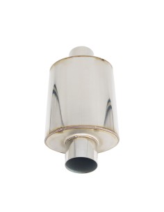 Silenziatore universale inox grezzo uscita rotonda dritta ESR9 300mm 2