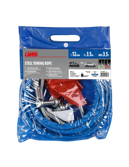 Cavo traino emergenza in acciaio 3 5mt 3500kg