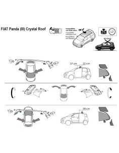 Kit barre portatutto LP47 per Fiat Panda Crystal Roof dal 2012 2