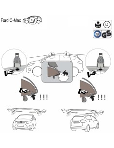 Kit barre portatutto LP47 per Ford C Max Monovolume 5 posti dal 2010 2