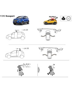 Kit barre portatutto LP47 per Ford Ecosport dal 2014 2