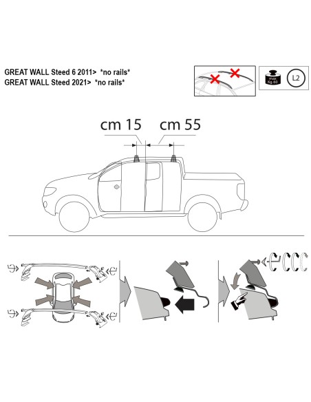 Kit barre portatutto LP47 per Great Wall Steed dal 2011