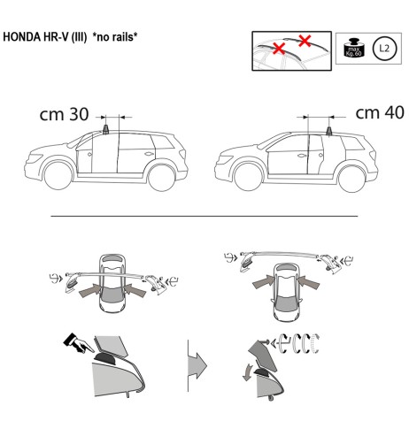Kit barre portatutto LP47 per Honda HR V dal 2021