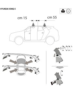 Kit barre portatutto LP47 per Hyundai Ioniq 5 dal 2021 2