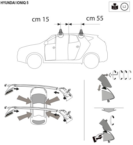 Kit barre portatutto LP47 per Hyundai Ioniq 5 dal 2021