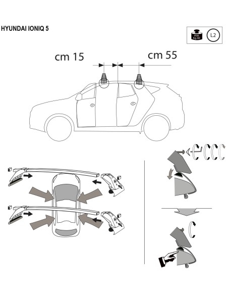 Kit barre portatutto LP47 per Hyundai Ioniq 5 dal 2021