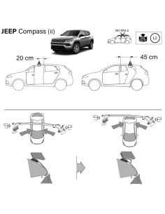 Kit barre portatutto LP47 per Jeep Compass senza corrimano dal 2017 2