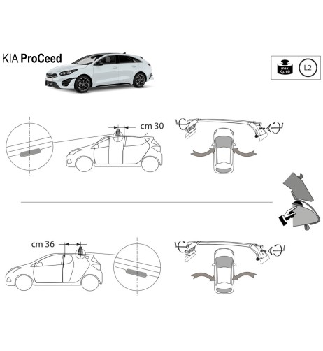 Kit barre portatutto LP47 per Kia ProCeed 5 porte dal 2019