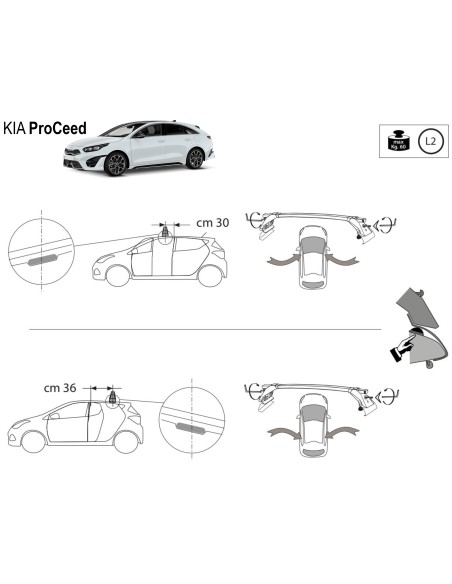 Kit barre portatutto LP47 per Kia ProCeed 5 porte dal 2019