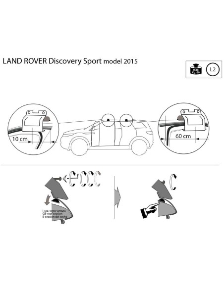 Kit barre portatutto LP47 per Land Rover Discovery Sport dal 2014