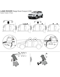 Kit barre portatutto LP47 per Land Rover Evoque 5p 2011 2018 2