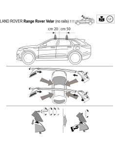 Kit barre portatutto LP47 per Land Rover Velar senza corrimano dal 2017 2