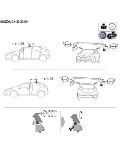 Kit barre portatutto LP47 per Mazda CX 30 5 porte dal 2019 2