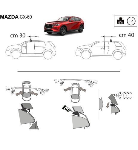 Kit barre portatutto LP47 per Mazda CX 60 dal 2022
