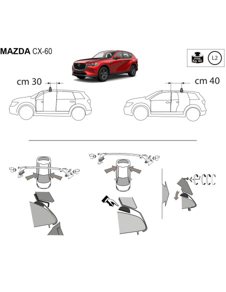 Kit barre portatutto LP47 per Mazda CX 60 dal 2022