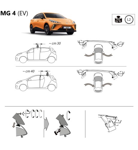 Kit barre portatutto LP47 per MG 4 dal 2022
