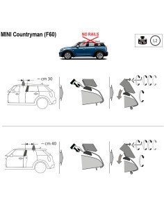 Kit barre portatutto LP47 per Mini Countryman senza railing 2017 2023 2