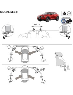 Kit barre portatutto LP47 per Nissan Juke 5 porte dal 2019 2