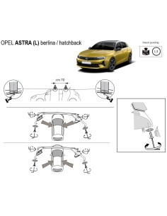 Kit barre portatutto LP47 per Opel Astra L 5p dal 2021 2