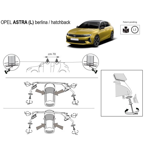 Kit barre portatutto LP47 per Opel Astra L 5p dal 2021
