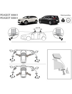 Kit barre portatutto LP47 per Peugeot 3008 2016 2023 5008 2017 2024 2