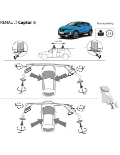 Kit barre portatutto LP47 per Renault Captur dal 2013 al 2019 2