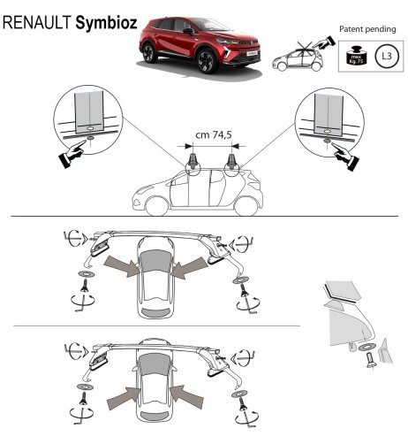 Kit barre portatutto LP47 per Renault Symbioz dal 2024
