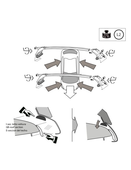Kit barre portatutto LP47 per Tesla Model 3 dal 2019