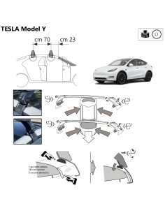 Kit barre portatutto LP47 per Tesla Model Y dal 2019 2