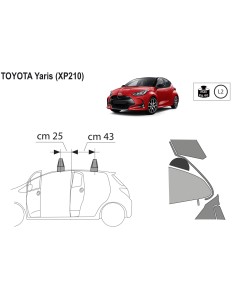 Kit barre portatutto LP47 per Toyota Yaris 5p dal 2020 2