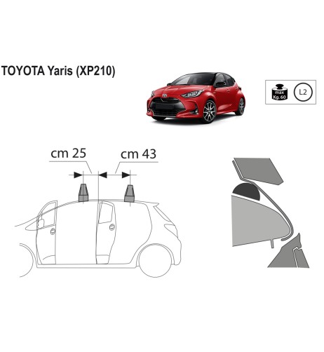 Kit barre portatutto LP47 per Toyota Yaris 5p dal 2020