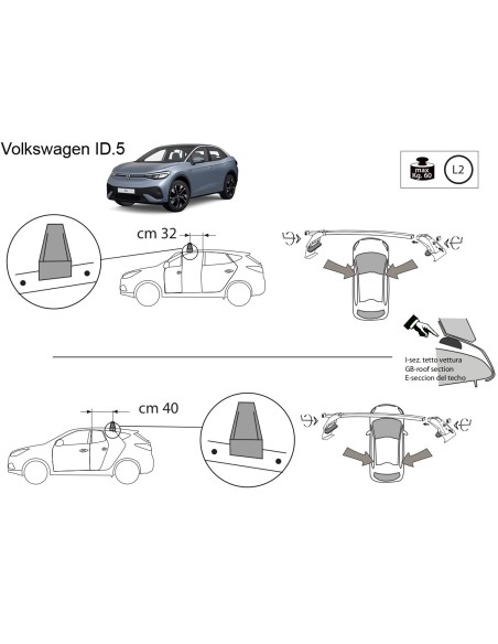 Kit barre portatutto LP47 per Volkswagen ID 5 dal 2021