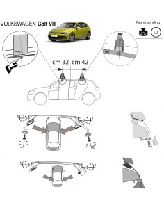 Kit barre portatutto LP47 per VW Golf VIII 5p dal 2019 2
