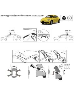 Kit barre portatutto LP47 per VW Maggiolino dal 2011 2