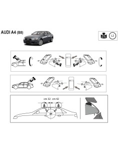 Kit barre portatutto LP47 per Audi A4 Berlina 2007 2015 2