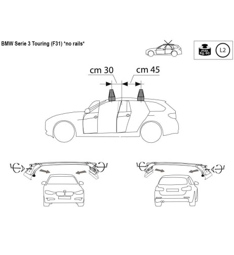 Kit barre portatutto LP47 per Bmw Serie 3 Touring SW 2012 2019