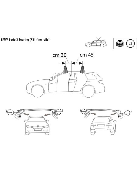 Kit barre portatutto LP47 per Bmw Serie 3 Touring SW 2012 2019